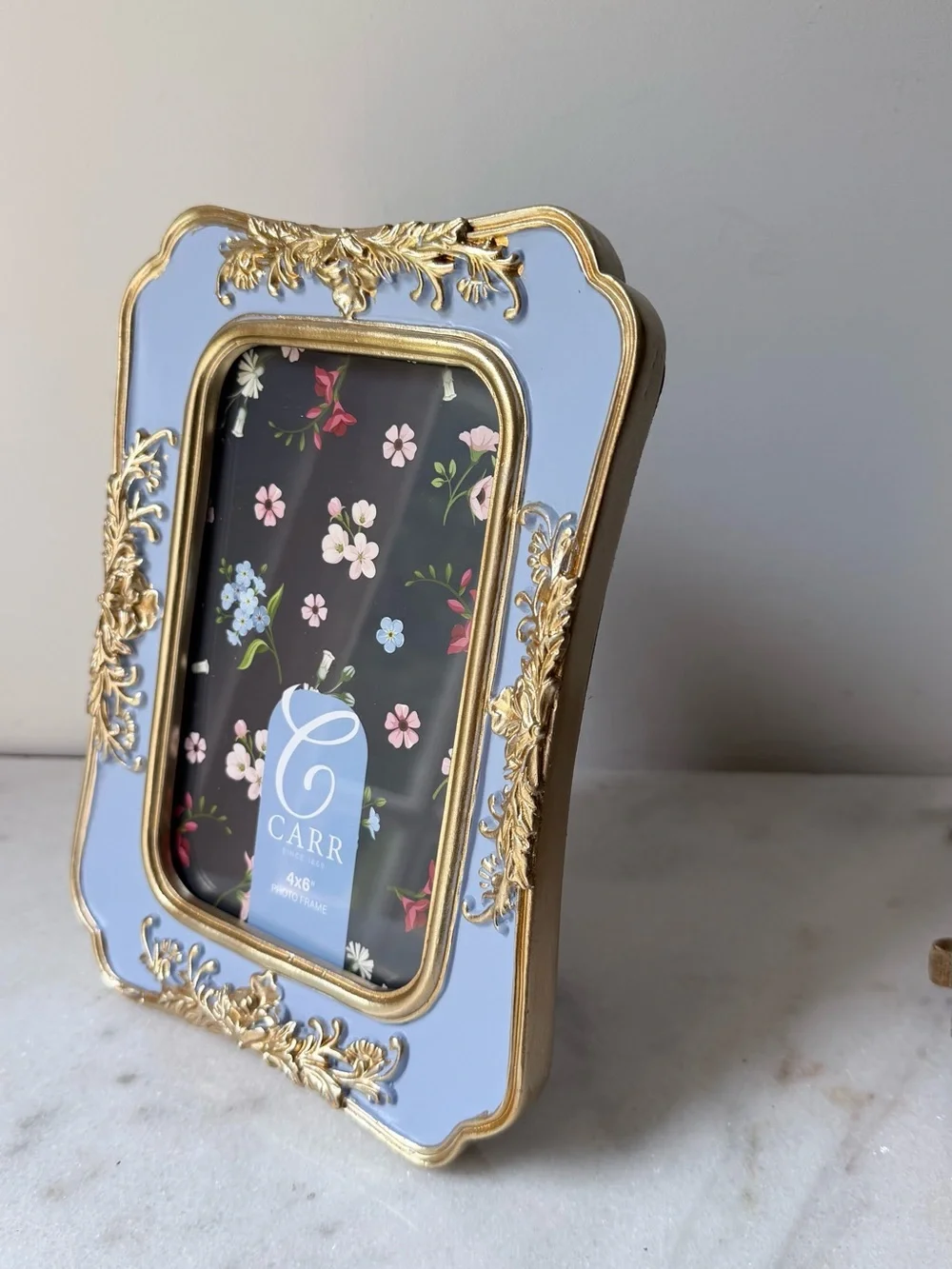 Lavender and Gold Ornate Photo Frame 4”x6” photo